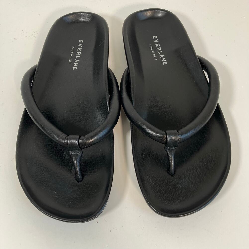 Everlane The Form Thong Sandals Black Italian Nappa Leather Womens Sz 6 NWOT - Picture 6 of 15
